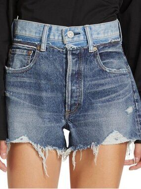 MOUSSY VINTAGE Lewiston Denim Shorts Size 27 Distressed Cut Off Boho Festival